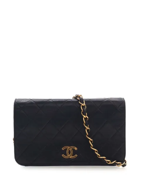 CHANEL Pre-Owned 1996-1997 CC Quilted Lambskin Full Single Flap crossbody bag Black WP47AAJMNL3Q2X7Z