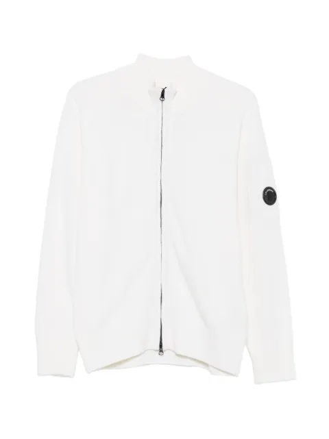 C.P. Company lens-detail zip-up sweater White 21CMKN088A110149A