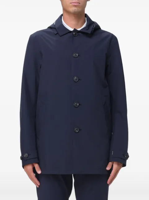 Save The Duck hooded single-breasted coat Blue D42020MGRIN22