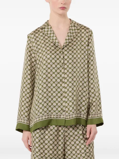 'S Max Mara geometric-print silk shirt Green 2629116052600