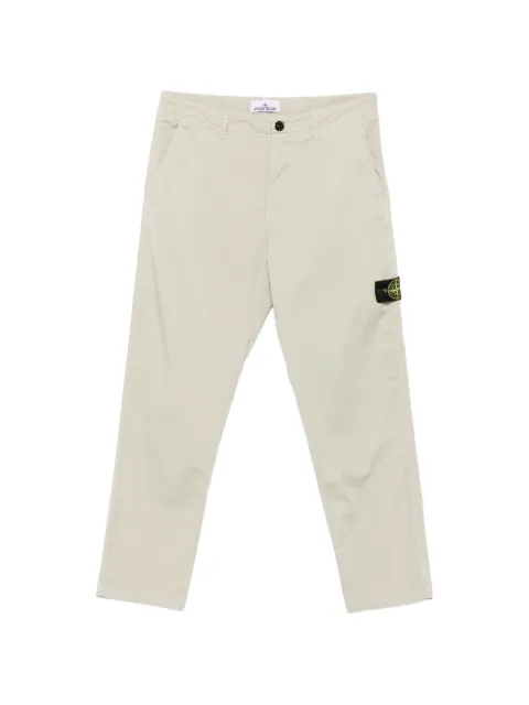 Stone Island logo-patch straight-leg trousers Neutrals L2S153100012S0012
