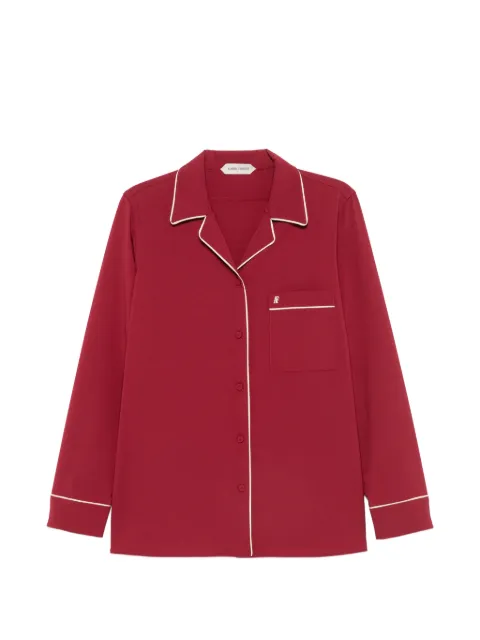 Alberta Ferretti contrast-trim chest-pocket shirt Red A02116635