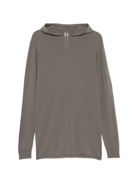 Rick Owens Oversized fine-knit hoodie Grey RU02F4623M