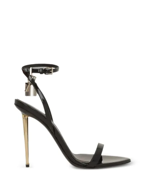 TOM FORD padlock-detail patent-leather sandals Black W2272LCL072P