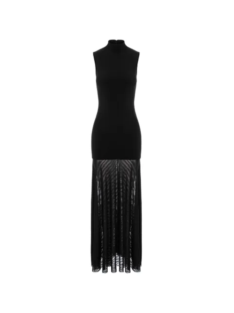 HAMZA Sardinia mesh-panel maxi dress Black SARDINIAMAXIDRESS