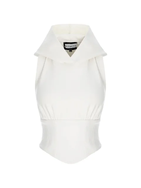 HAMZA Franci hooded corset-style top White FRANCITOP