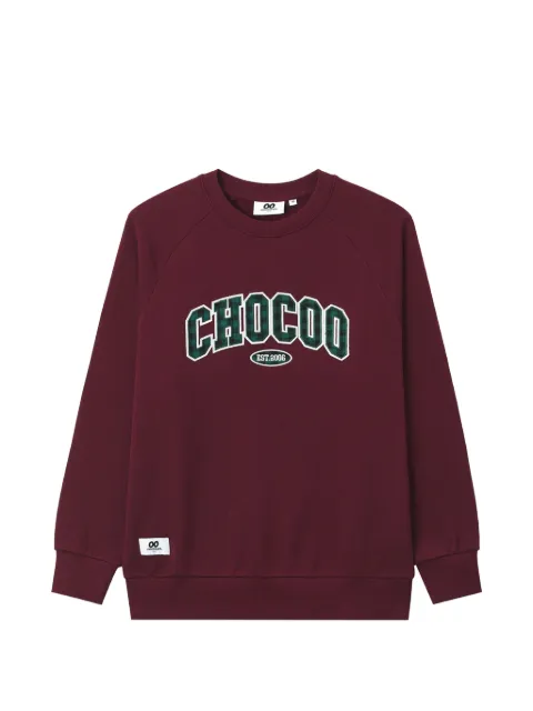 CHOCOOLATE logo-appliqué raglan-sleeve hoodie Red B1XSWW02149X