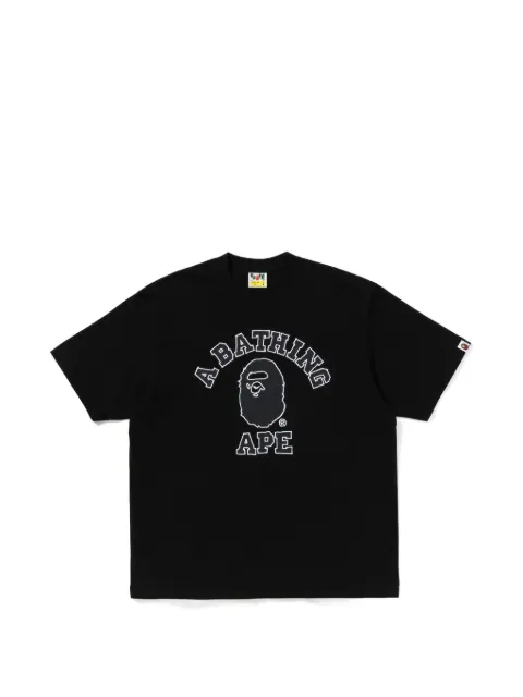 A BATHING APE® logo-print cotton T-shirt Black 001TEM801320M