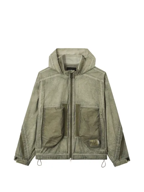 FIVE CM hooded panelled lightweight jacket Green 5CXLJM00508X