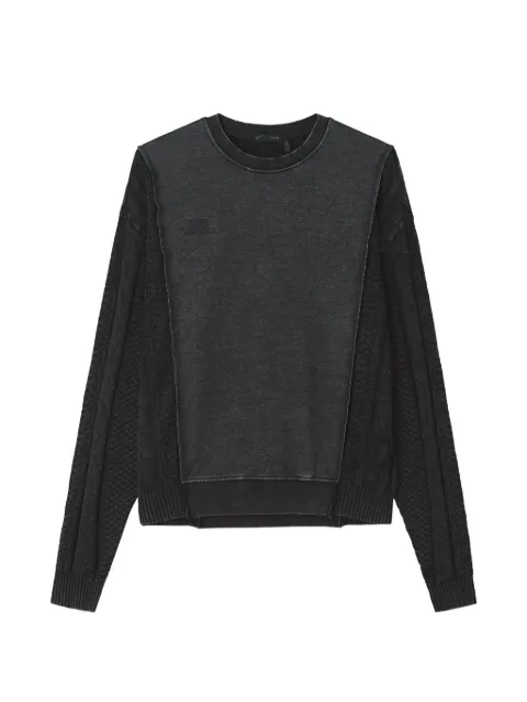 FIVE CM cable-knit panelled sweatshirt Black 5CXSWM00553X