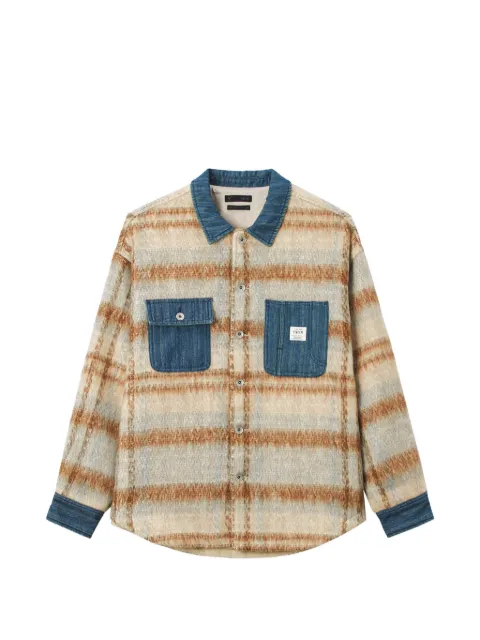 FIVE CM check-pattern denim-trim shirt Neutrals 5CXSTM00520Y
