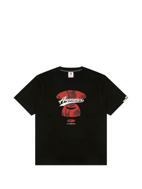 AAPE BY *A BATHING APE® camouflage-print logo-print T-shirt Black ATE1974XXR