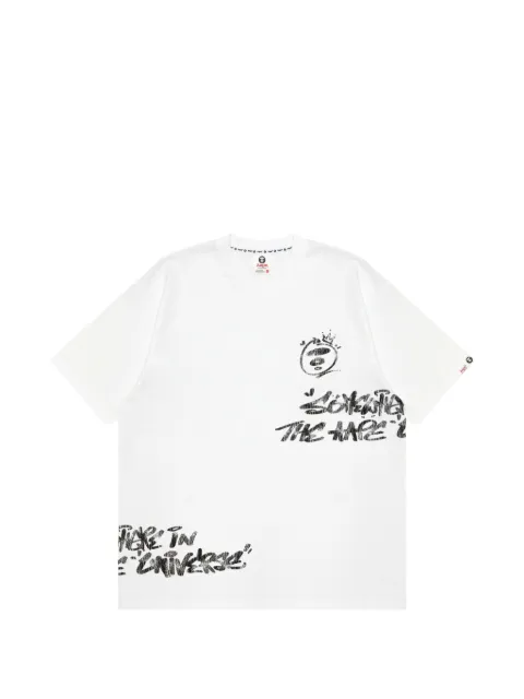 AAPE BY *A BATHING APE® moonface-print T-shirt White ATE1976XXR