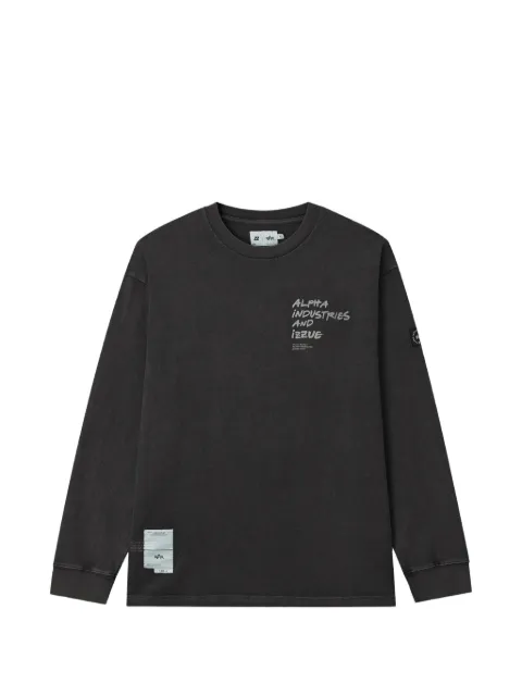izzue logo-print long-sleeve T-shirt Black IZXLTM01143X