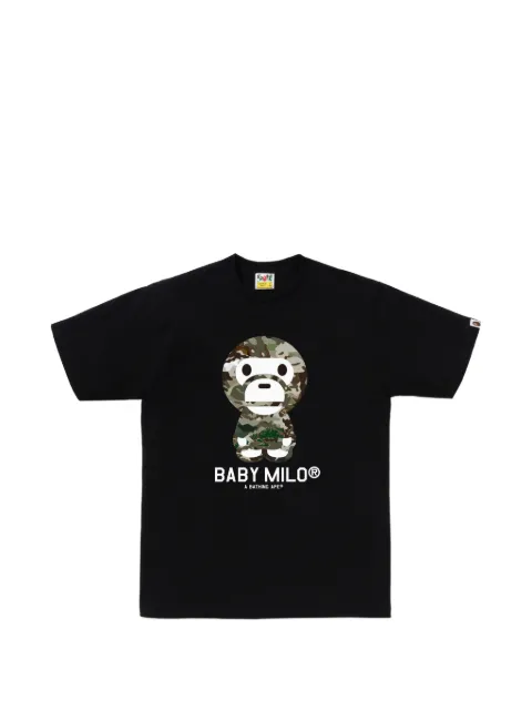A BATHING APE® Baby Milo camo-print T-shirt Black 002TEM801014M
