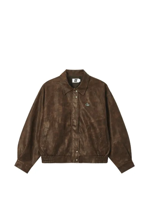 izzue logo-plaque oversized jacket Brown IZXLEW01212X