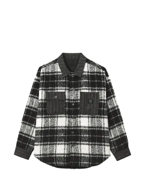 FIVE CM check-pattern patch-pocket shirt Black 5CXSTM00520X