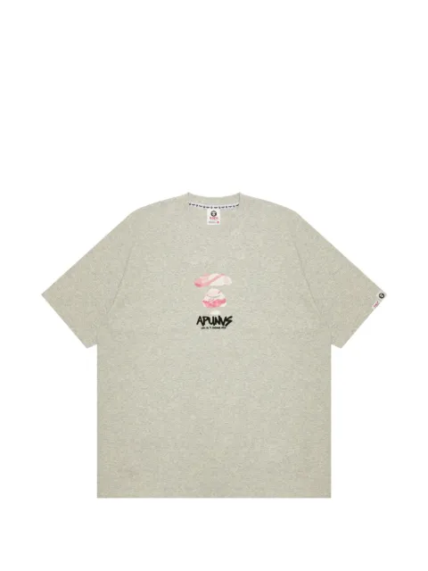 AAPE BY *A BATHING APE® moonface-print T-shirt Grey ATE10035AR
