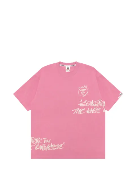 AAPE BY *A BATHING APE® logo-print T-shirt Pink ATE1976XXR