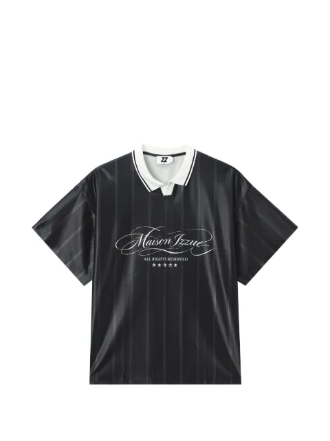 izzue logo-print striped t-shirt Black IZXTEM01096X