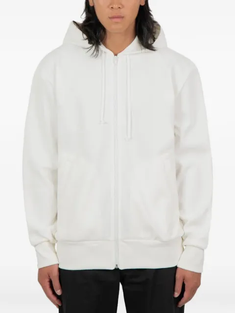Comme des Garçons Homme Double pixel logo-patch zip-up hoodie White AZT3340513