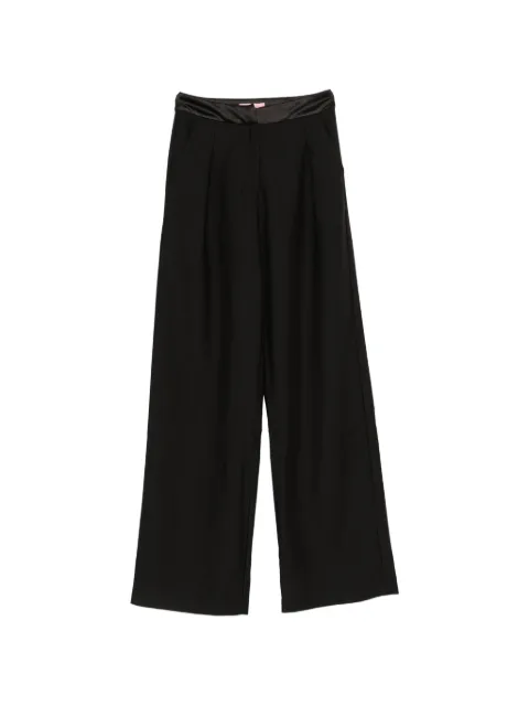 TWENTY FOURHAITCH satin-waistband pleated trousers Black A0230NER62A