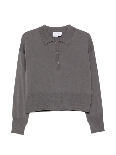 Daniele Fiesoli merino-wool knitted polo top Grey DD7004