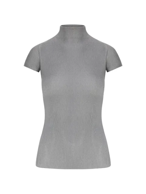 Giorgio Armani ribbed-knit high-neck T-shirt Grey GW004114AF29063