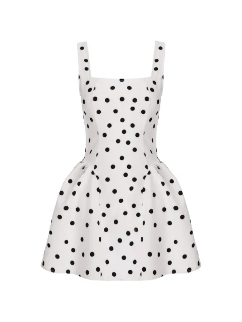 HAMZA polka-dot lace-up dress White ALICEDOTSDRESS