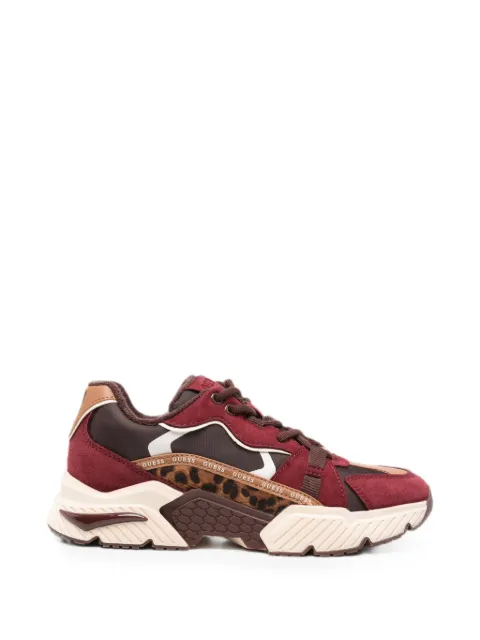 GUESS USA leopard-print panelled sneakers Red FLTCR8ELE12