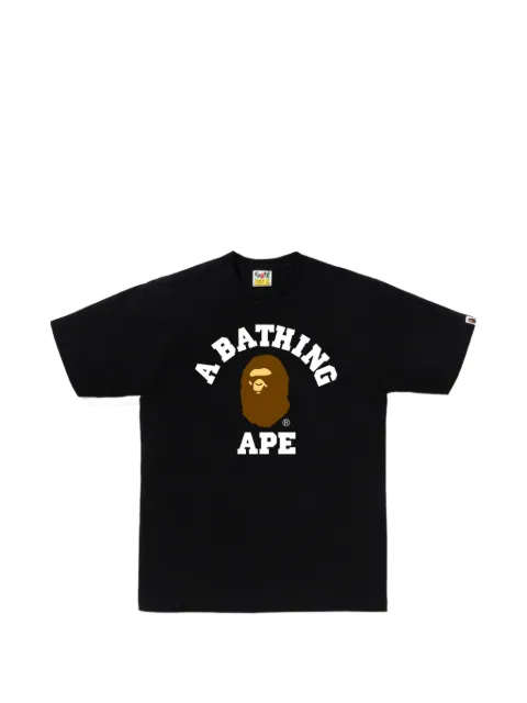 A BATHING APE® short sleeve college tee Black 001TEM801001