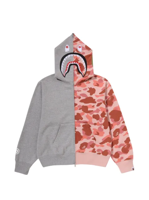 A BATHING APE® 1st Camo crystal-stone shark full-zip hoodie Grey 001ZPM802305L