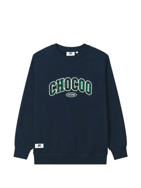 CHOCOOLATE logo-appliqué raglan-sleeve sweater Blue B1XSWW02149X