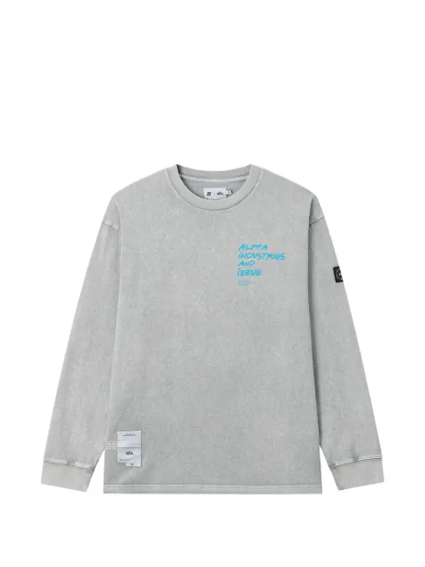 izzue logo-print long-sleeve sweatshirt Grey IZXLTM01143X