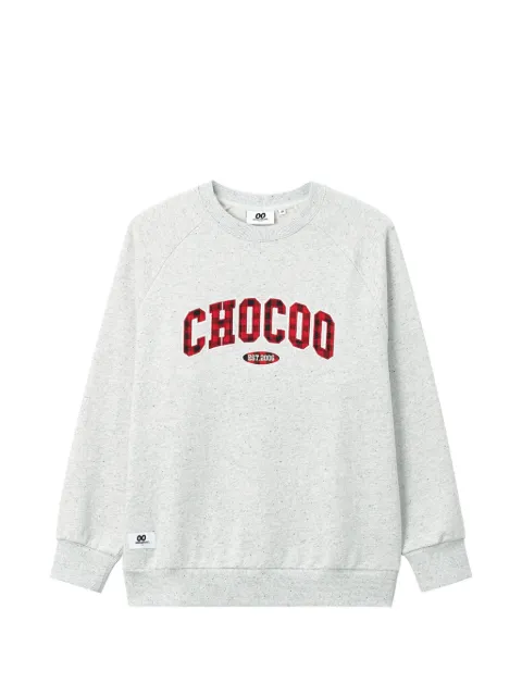 CHOCOOLATE logo-appliqué raglan-sleeve hoodie Grey B1XSWW02149X