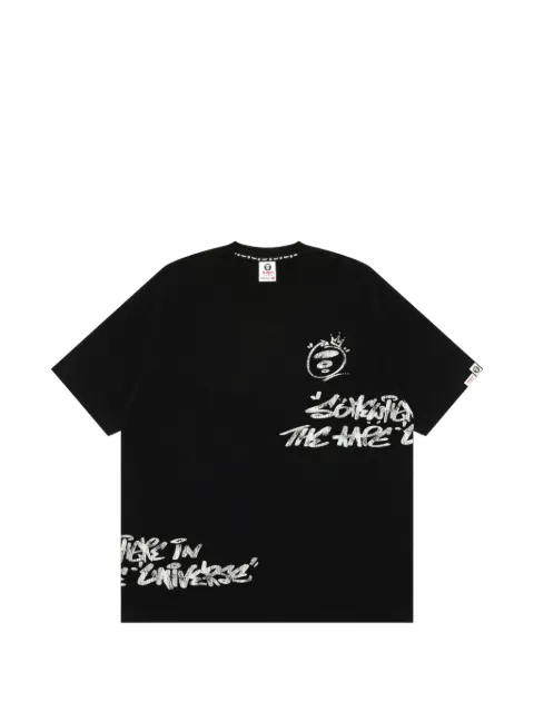 AAPE BY *A BATHING APE® logo-print cotton T-shirt Black ATE1976XXR