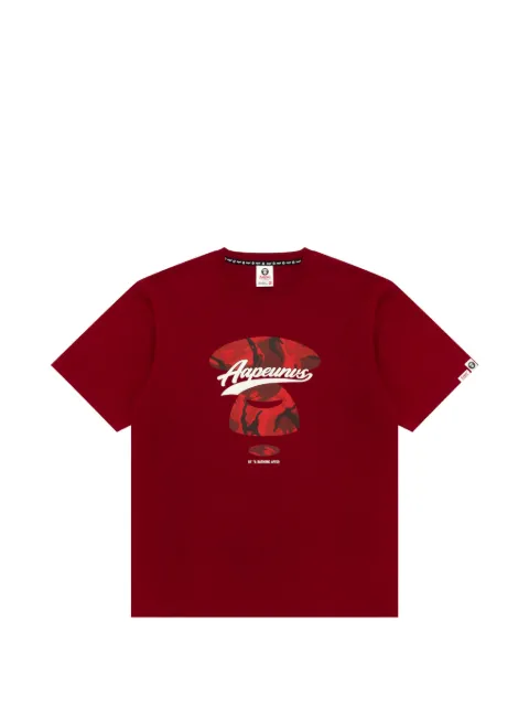 AAPE BY *A BATHING APE® moonface-print cotton T-shirt Red AAPTEM1974XXR