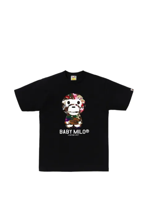 A BATHING APE® Baby Milo camo-print T-shirt Black 002TEM801014M