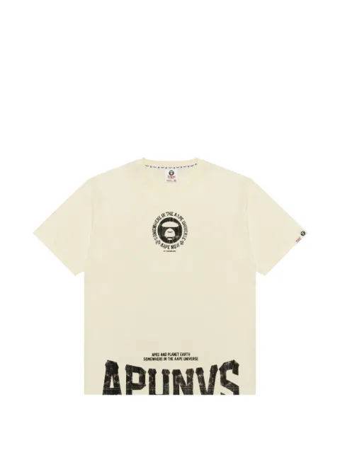 AAPE BY *A BATHING APE® logo-print cotton T-shirt Neutrals ATE10033XR