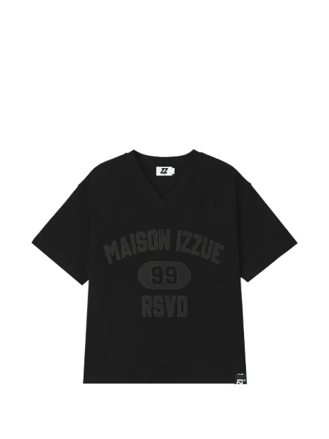 izzue graphic-print V-neck T-shirt Black IZXTEW01283X