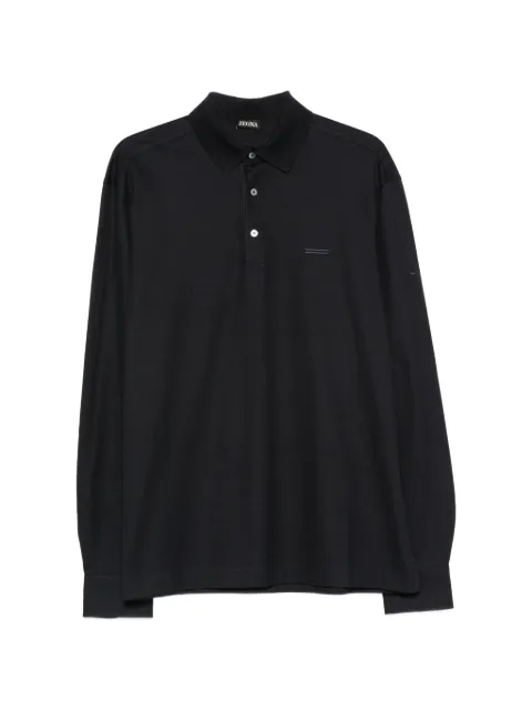 Zegna long-sleeve polo shirt Blue UI348A4I782