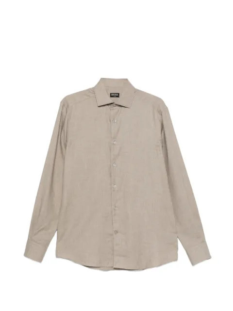 Zegna button-up long-sleeves shirt Neutrals UIX44A4SRF5B