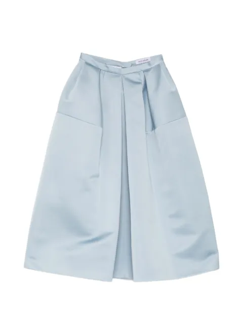 Dice Kayek pleated satin-finish skirt Blue PF26J417STN