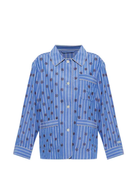 MUNTHE Vintager bead-embellished striped shirt Blue 2631532263270