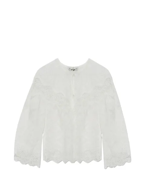 MUNTHE Valiance embroidered lace-trim blouse White 2631038263240