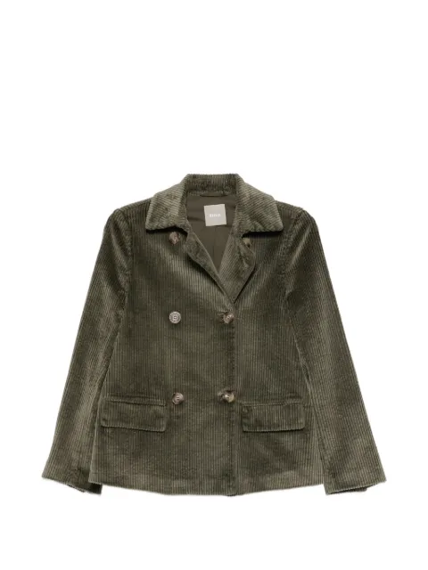 Kiltie double-breasted corduroy blazer Green KE007WT4824