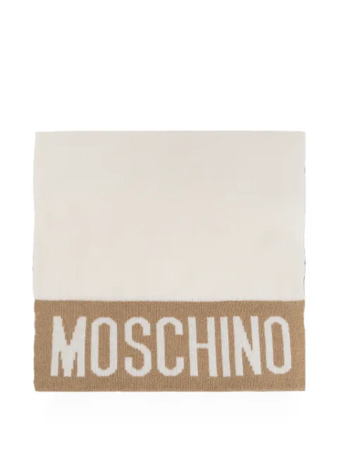 Moschino logo-intarsia scarf White 30808M3137