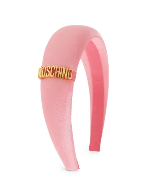 Moschino logo-plaque padded headband Pink 65469M3407