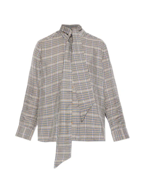 MUNTHE Veiling check-pattern tie-neck shirt Neutrals 2631043263260