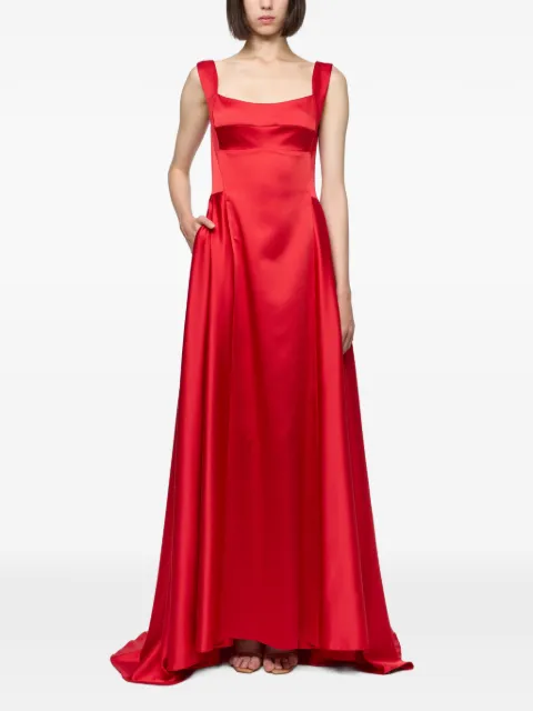 Atu Body Couture bra-style satin maxi dress Red AT23265